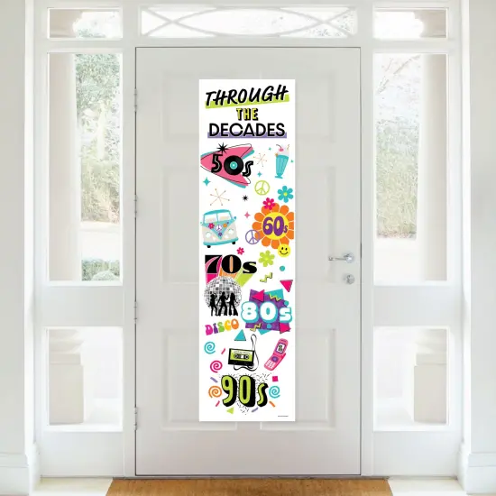 Big Dot of Happiness Through the Decades - 50s, 60s, 70s, 80s, and 90s Party Front Door Decoration - Vertical Banner {3}