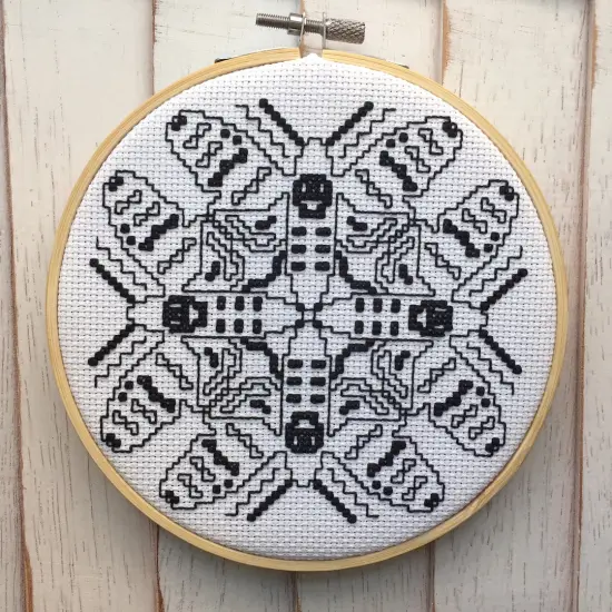 Blackwork Moth Counted Cross Stitch DIY KIT {1}