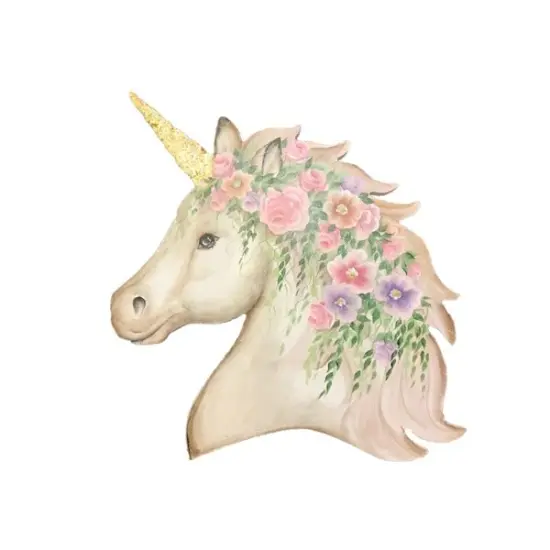 17 in. Unfinished Wooden Unicorn Head {4}