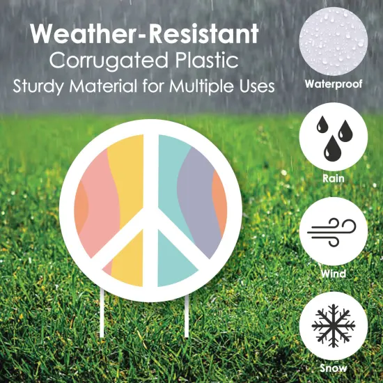 Big Dot of Happiness Groovy Graduation Hippie Outdoor Decorations - Graduation Yard Signs - Set of 8 {4}