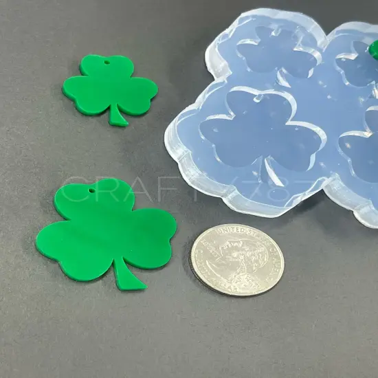 Three leaf Clover Shamrocks Dangle Silicone Mold St Patrick (D4) {4}