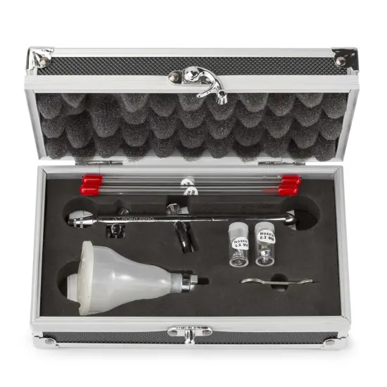 PointZero Dual-Action 4-Color Changing Airbrush Set w/ MAC Valve - 3 Tip Set (.3mm .5mm .8mm) {4}