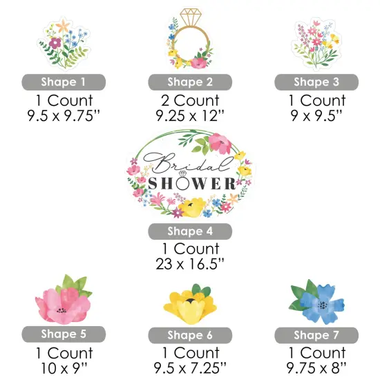 Big Dot of Happiness Wildflowers Bride - Yard Sign and Outdoor Lawn Decorations - Boho Floral Bridal Shower and Wedding Party Yard Signs - Set of 8 {7}