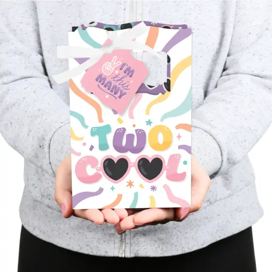 Big Dot of Happiness Two Cool - Girl - Pastel 2nd Birthday Party Favor Boxes - Set of 12 {6}