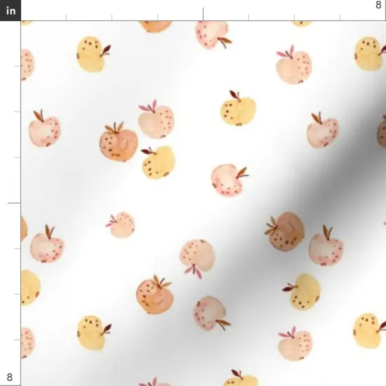 Various Fabrics by the Yard or Fat Quarter Boho Apples Hand Painted Delicate Pink Orange Autumn Fruit Custom Printed Fabric by Spoonflower {4}