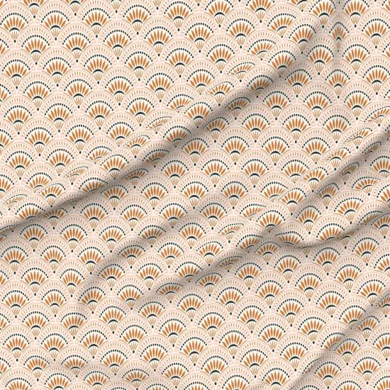Various Fabrics by the Yard or Fat Quarter Orange Scales Scallops Fans Geometric Vintage 20'S Medium Scale Art Nouveau Victorian. Custom Printed Fabric by Spoonflower {6}