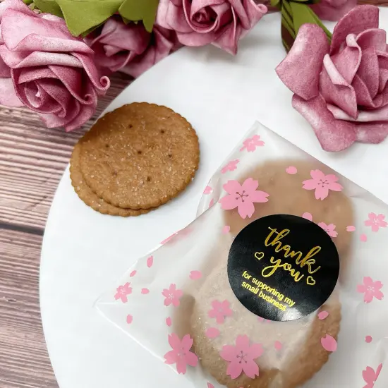 Wrapables 1.5" / 2" Thank You Stickers Roll, Sealing Stickers and Labels for Boxes, Envelopes, Bags, Small Businesses, Weddings, Parties (500pcs) Black & Gold {4}