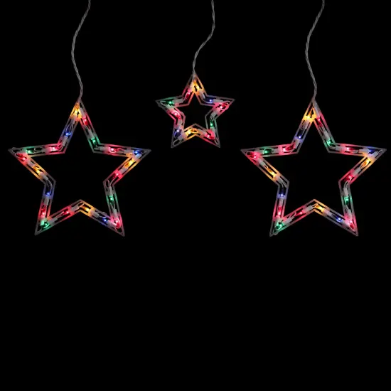 Northlight Star Shaped Icicle Christmas Lights - Multicolor - 7' White Wire - 6ct {1}