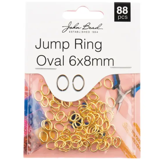 John Bead Jump Ring Oval 8x6mm 88/Pkg-Gold {1}