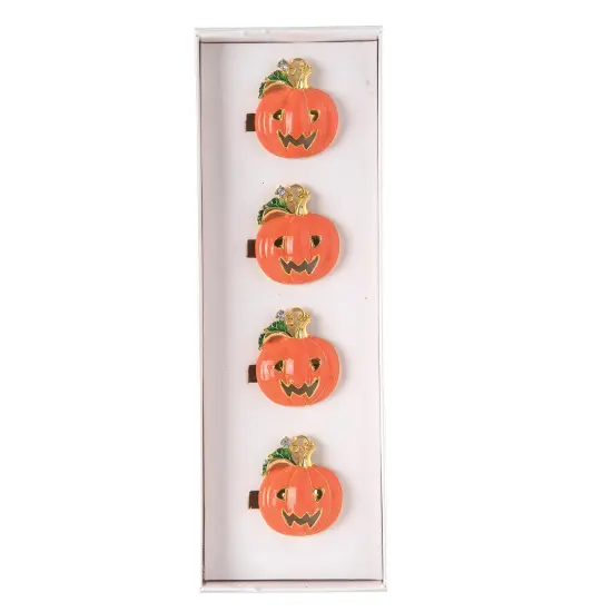 Pumpkin Halloween Napkin Ring Set of 4 {5}