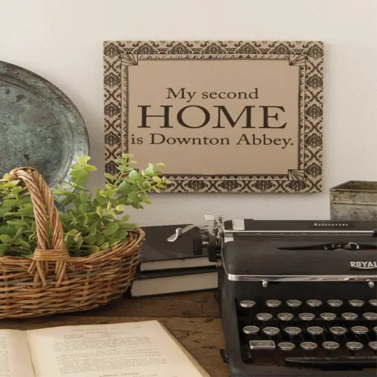 Heritage Lace 14.5" Downton Abbey Life "Second Home" British Decorative Damask Hanging Wall Art Brown {3}