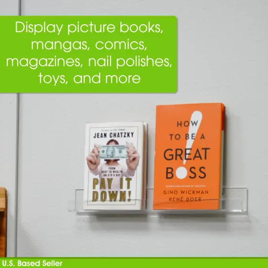 7Penn Floating Book Display Shelves - 6pk 15in Clear Acrylic Shelves for Wall {4}