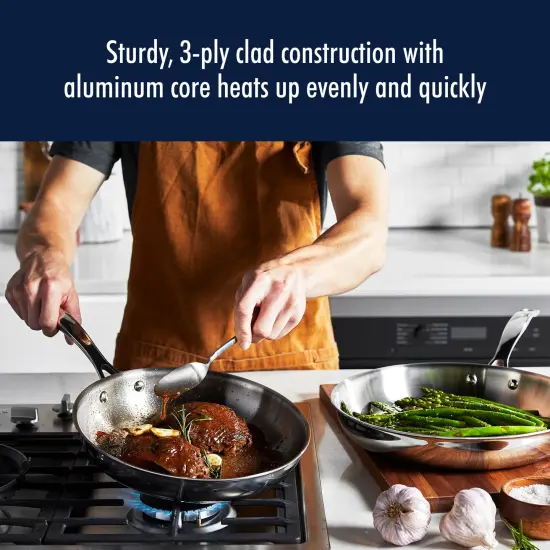 Henckels Clad H3 2-pc Stainless Steel 10-in & 12-in Fry Pan Set {4}