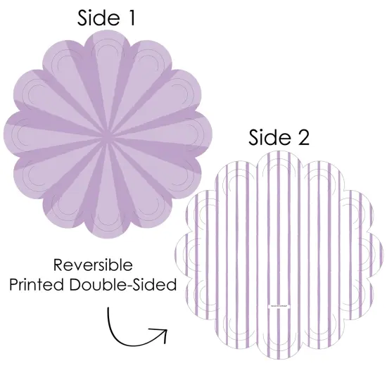 Big Dot of Happiness Purple Stripes - Simple Party Round Table Decorations - Paper Chargers - Place Setting For 12 {4}