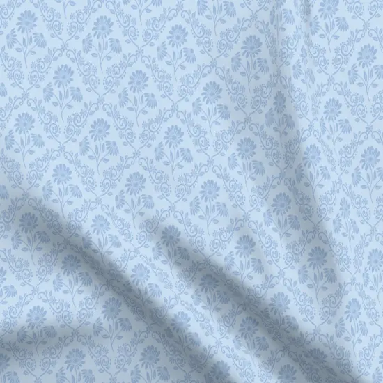 Various Fabrics by the Yard or Fat Quarter Blue Daisy Boho Style Damask Victorian Floral Botanical Edwardian Farmhouse Kitsch Custom Printed Fabric by Spoonflower {5}