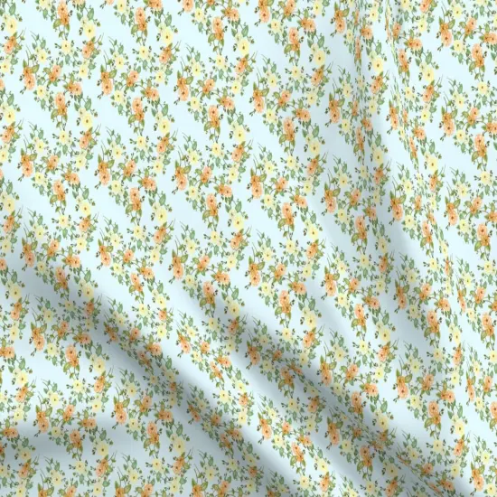 Various Fabrics by the Yard or Fat Quarter Dainty Botanical Simple Floral Yellow Orange Blue Small Scale Feminine Custom Printed Fabric by Spoonflower {5}