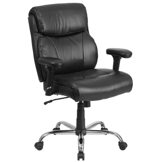 Emma and Oliver 400 lb. Big & Tall Mid-Back Swivel Clean Line Stitch Ergonomic Task Office Chair Black Fabric {6}