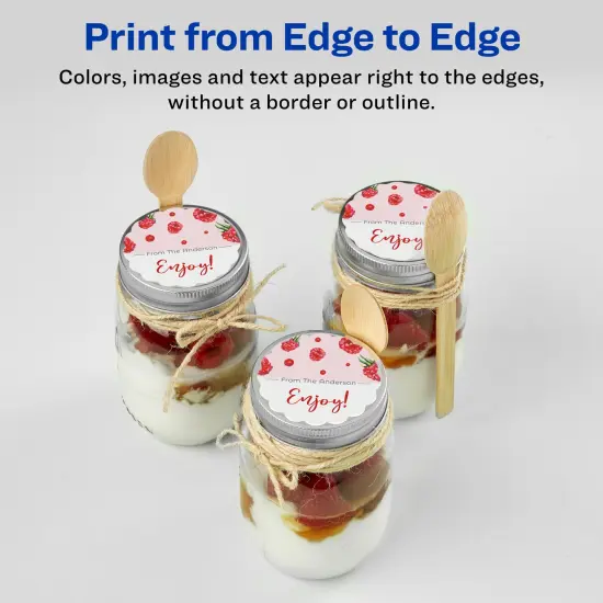 Avery Scallop Round Labels, Sure Feed, Permanent Adhesive, Textured White, 2-1/2" Diameter, 90 Labels (8218) {4}