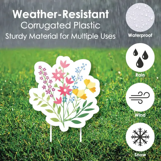 Big Dot of Happiness Wildflowers Baby - Yard Sign and Outdoor Lawn Decorations - Boho Floral Baby Shower Yard Signs - Set of 8 {4}