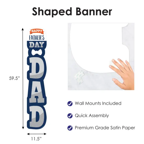 Big Dot of Happiness Happy Father's Day - We Love Dad Party Vertical Decoration - Shaped Banner {4}