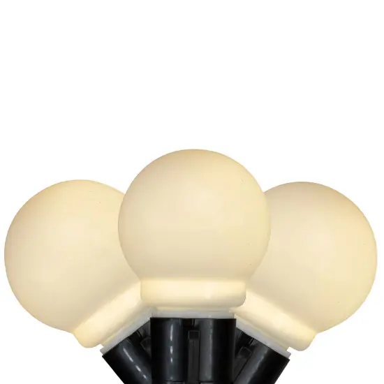 Kurt Adler LED Christmas Mini Glass Globe Light Set - White - 15 ft Black Wire - 10ct {1}