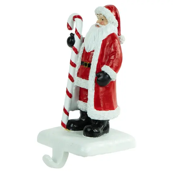 Northlight 7" Santa Claus with Candy Cane Christmas Stocking Holder Red {4}