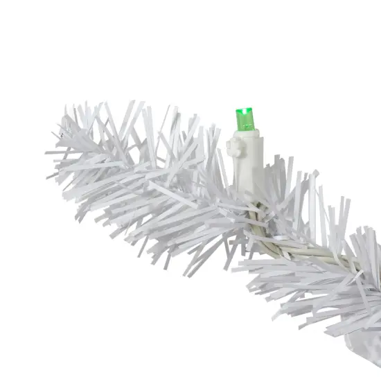 Northlight Pre-Lit Battery Operated White Artificial Christmas Garland - 9' x 10" - LED Multi Lights {4}