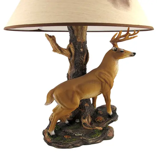 `Champion` 12 Point Buck Table Lamp w/ Printed Shade {4}