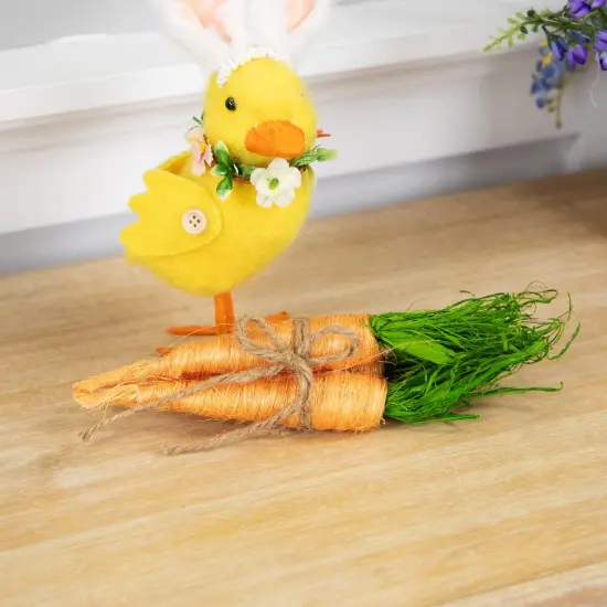 Northlight Straw Carrot Easter Decorations - 9"- Orange and Green - Set of 3 {3}