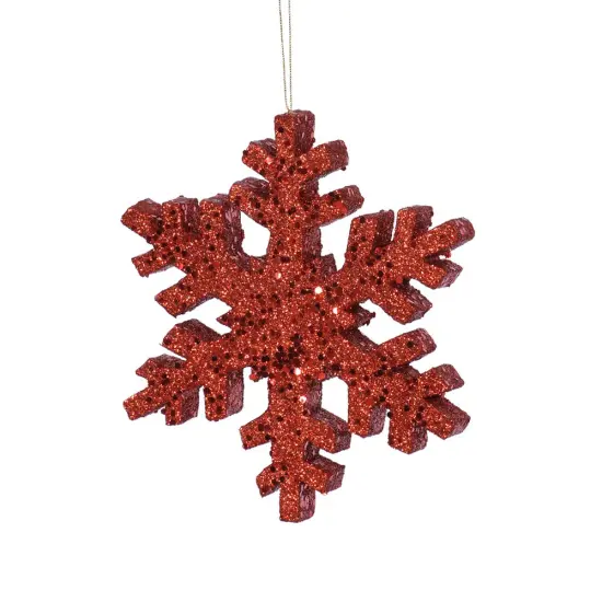 Vickerman 24 in. Red Outdoor Glitter Snowflake Christmas Ornament {1}