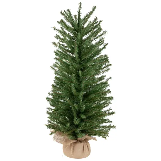 Northlight 3' Medium Scottsdale Pine Artificial Christmas Tree in Burlap Base - Unlit Green {1}