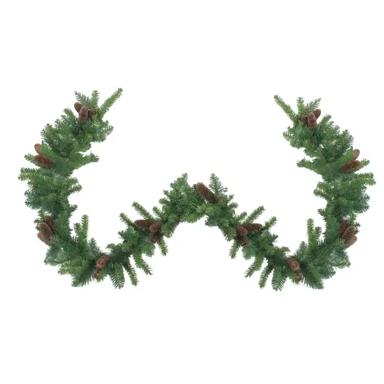 Northlight Dakota Red Pine Artificial Christmas Garland with Pine Cones - 9' x 10" - Unlit Green {1}