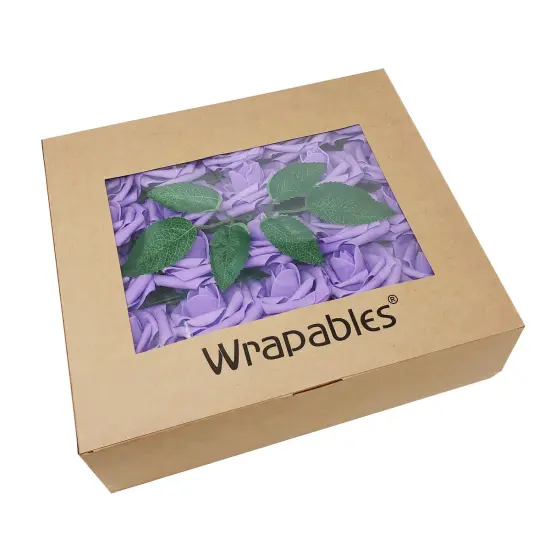 Wrapables Artificial Rose Flower, Real Touch Flowers for DIY Wedding Bouquets and Centerpieces Lilac {4}
