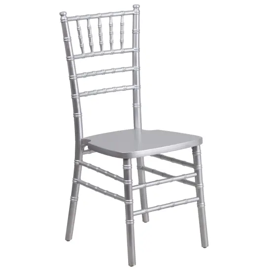 Emma and Oliver Wedding & Event Wood Chiavari Dining Chair Silver {1}