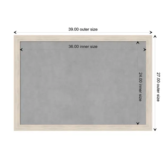 Hardwood Narrow Wood Framed Magnetic Board Hardwood Whitewash {1}