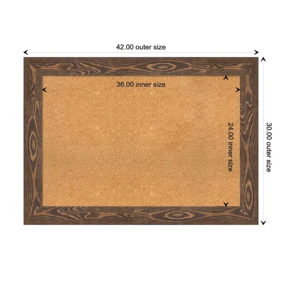 Bridge Wood Framed Corkboard, Natural Cork Bridge Brown {3}