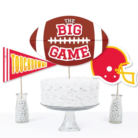 Big Dot of Happiness The Big Game - Red and Yellow - Football Party Centerpiece Sticks - Table Toppers - Set of 15 {4}