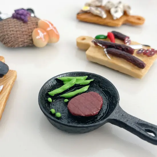 Wrapables 3D Resin Fridge Magnets, Food Simulation, Succulents, Famous Faces Refrigerator Magnets for Kitchen (Set of 5) Dinner {3}