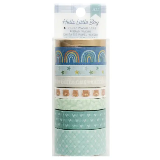 American Crafts Hello Little Boy Washi Tape-8 Pieces {1}