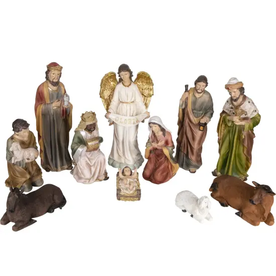 Northlight Christmas Nativity Figurines Set - 19.5” - 11-Piece Green {3}
