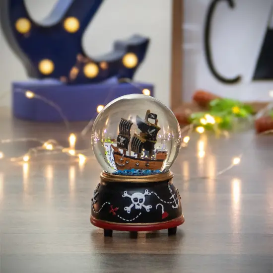 Northlight 5" Children's Musical Pirate Ship at Sea Snow Globe Black {3}