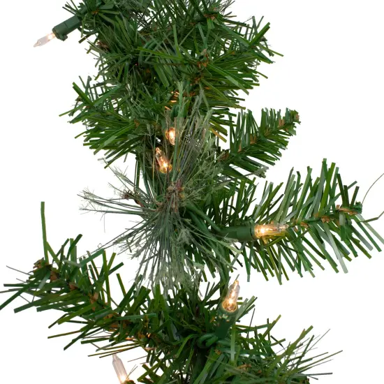 Northlight Pre-Lit Mixed Cashmere Pine Artificial Christmas Garland - 9' x 8" - Clear Lights Green {3}