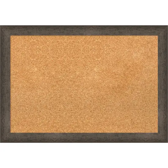 Dappled Narrow Wood Framed Corkboard, Natural Cork Dappled Black Brown {7}