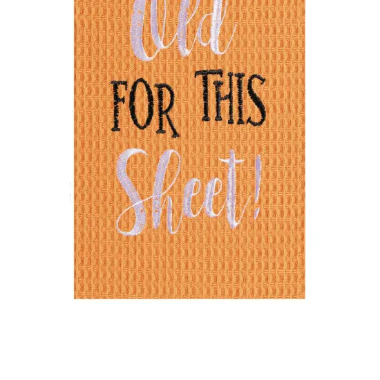I'm Too Old For This Sheet Halloween Embroidered Cotton Waffle Weave Kitchen Towel {4}