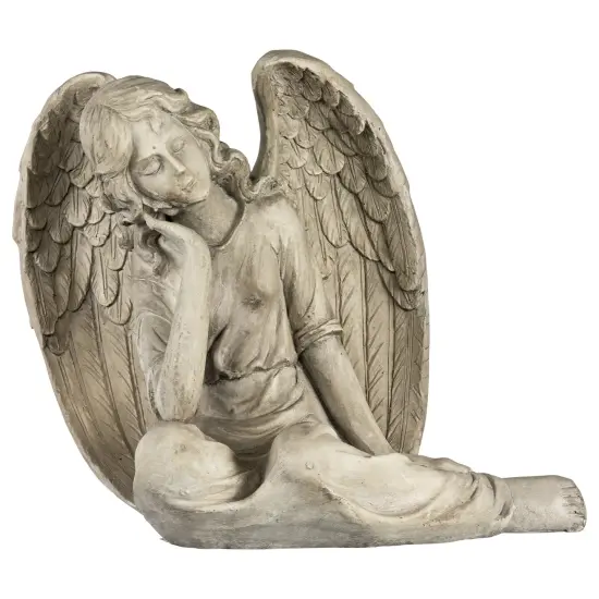 Northlight 17" Gray Graceful Sitting Angel Outdoor Garden Statue {3}