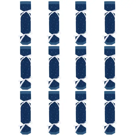 Big Dot of Happiness Navy Confetti Stars - No Snap Simple Party Table Favors - DIY Cracker Boxes - Set of 12 {6}