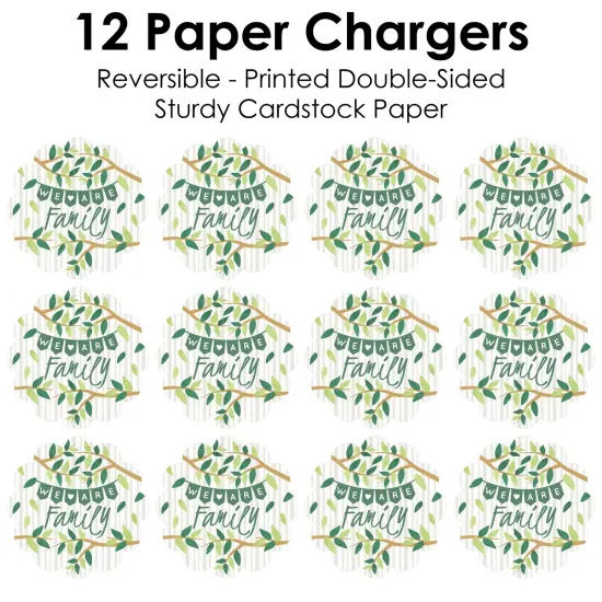 Big Dot of Happiness Family Tree Reunion - Family Gathering Party Round Table Decorations - Paper Chargers - Place Setting For 12 {7}