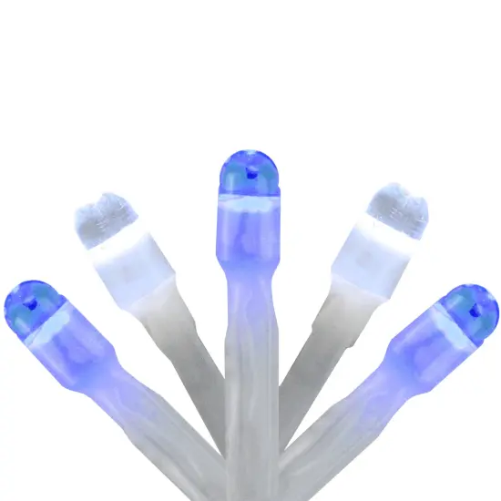 Brite Star LED Swag Christmas Lights - Blue and White - 7.5' White Wire - 150ct {2}