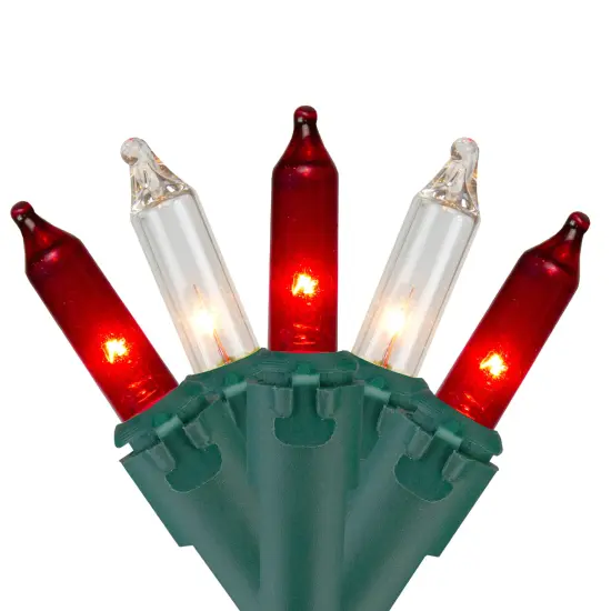 Northlight Mini Incandescent Christmas Lights - Red and Clear - 7' Green Wire - 35ct {1}