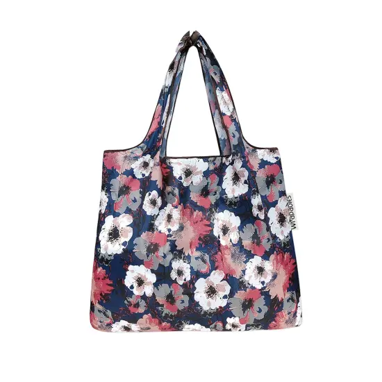 Wrapables Foldable Tote Nylon Reusable Grocery Bag (Set of 2) Tropica Pink Floral {7}